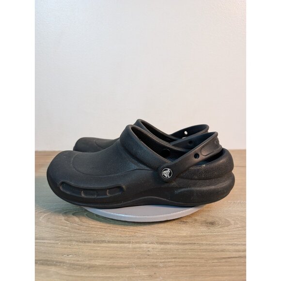 Crocs Sandal Womens 11 Black Slingback Bistro Clog Work Chef Shoe Anti Slip - Picture 6 of 10